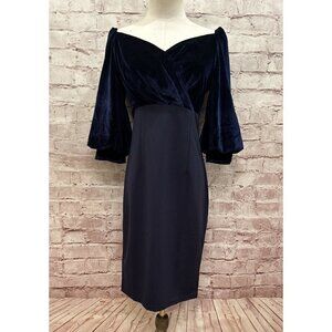 Belle Poque Women S Elegant Retro Bodycon Sheath Mini Dress Puff Sleeve NEW BLUE